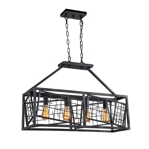 Plexus 4 Light 10 inch Rustic Iron Chandelier Ceiling Light
