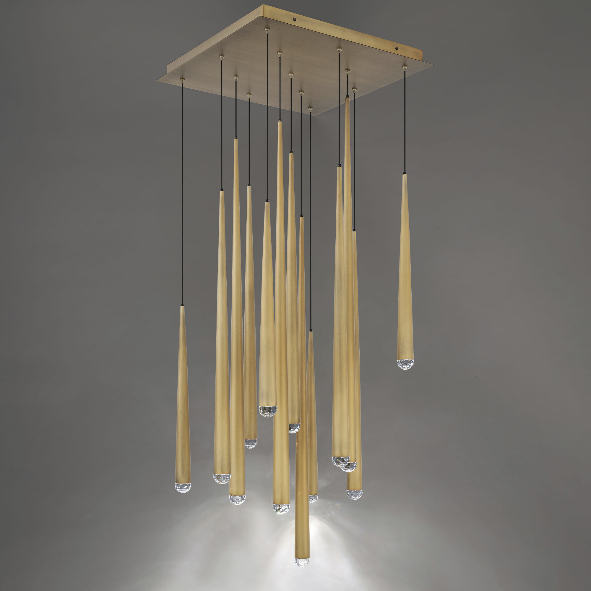 Cascade 13 Light 20 inch Aged Brass Multi-Light Pendant Ceiling Light