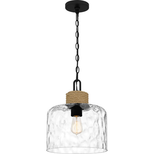 Baltic 1 Light 12 inch Matte Black Mini Pendant Ceiling Light