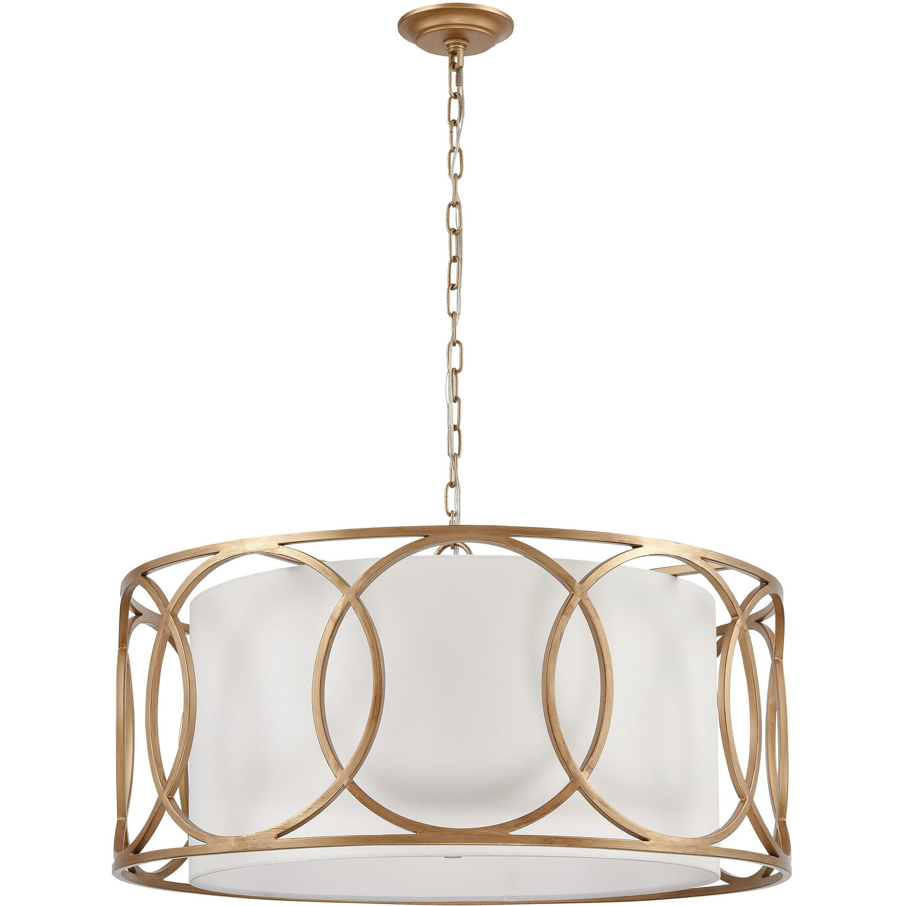 Ringlets 6 Light 28 inch Matte Gold Chandelier Ceiling Light