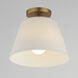 Hudson 1 Light 12 inch Natural Aged Brass Flush Mount Ceiling Light in Satin White