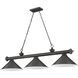 Cordon 3 Light 57.25 inch Bronze Billiard Ceiling Light in Bronze Steel