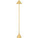 Salma 49 inch 6 watt Aged Brass Rechargeable Floor Lamp Portable Light
