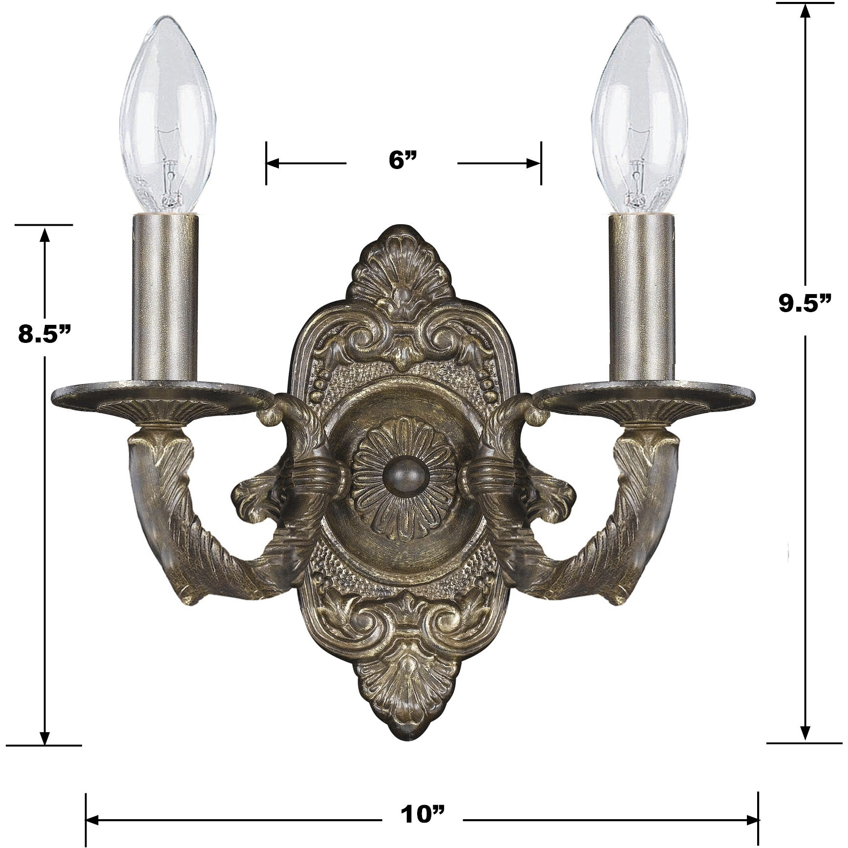 Paris Market 2 Light 10 inch Venetian Bronze Sconce Wall Light