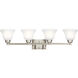 Langford 4 Light 35 inch Brushed Nickel Wall Mt Bath 4 Arm Wall Light in Incandescent