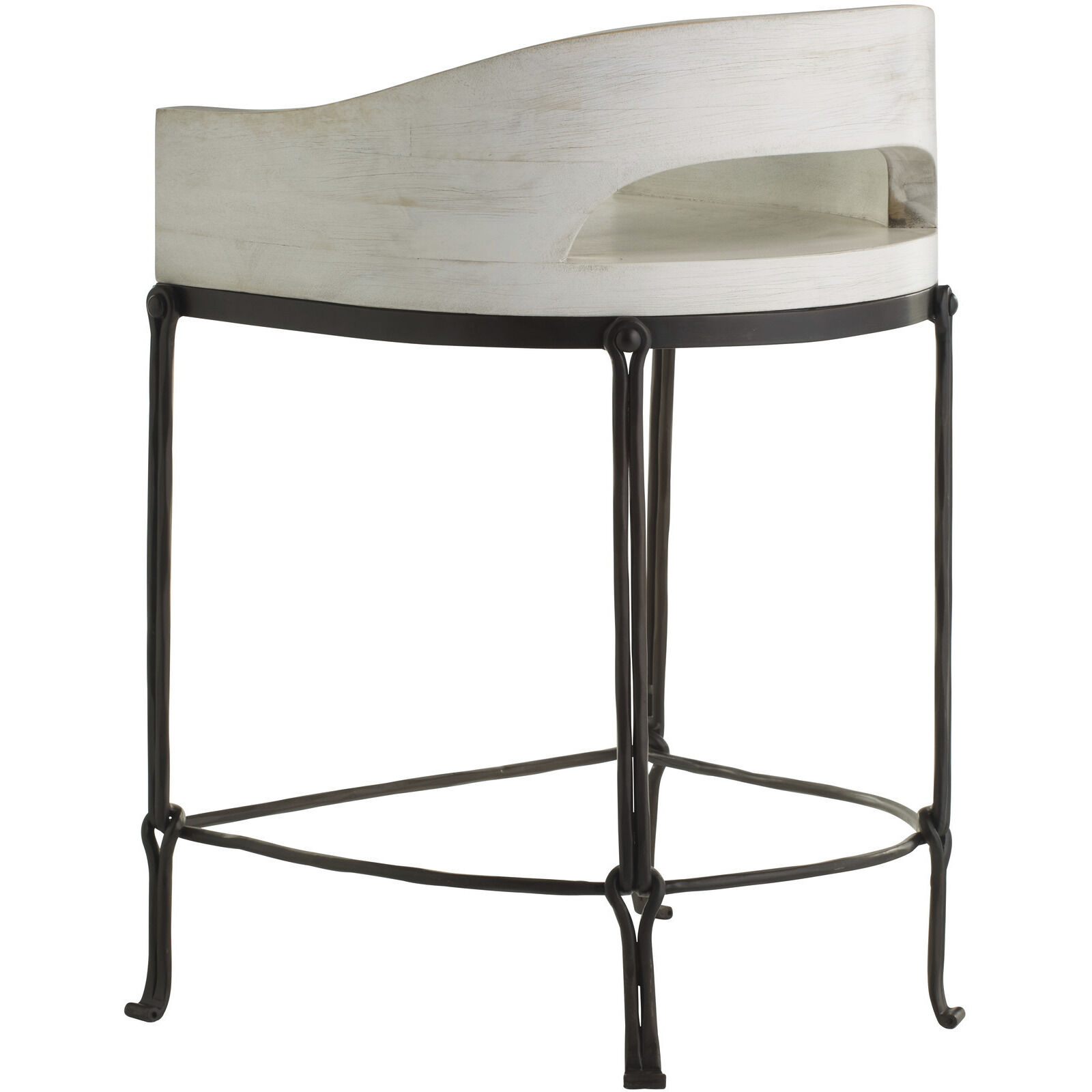 Montgomery 31.5 inch Whitewash and Natural Iron Counter Stool