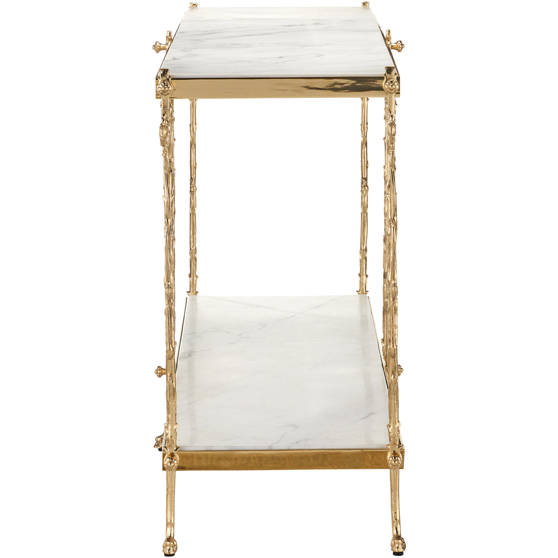 Fiore 72 inch Polished Brass/Natural Console Table