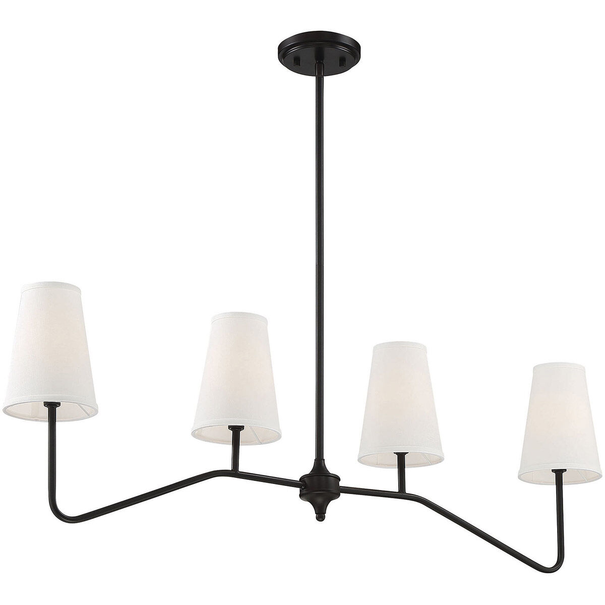 Modern 4 Light 40 inch Oil Rubbed Bronze Linear Chandelier Ceiling Light