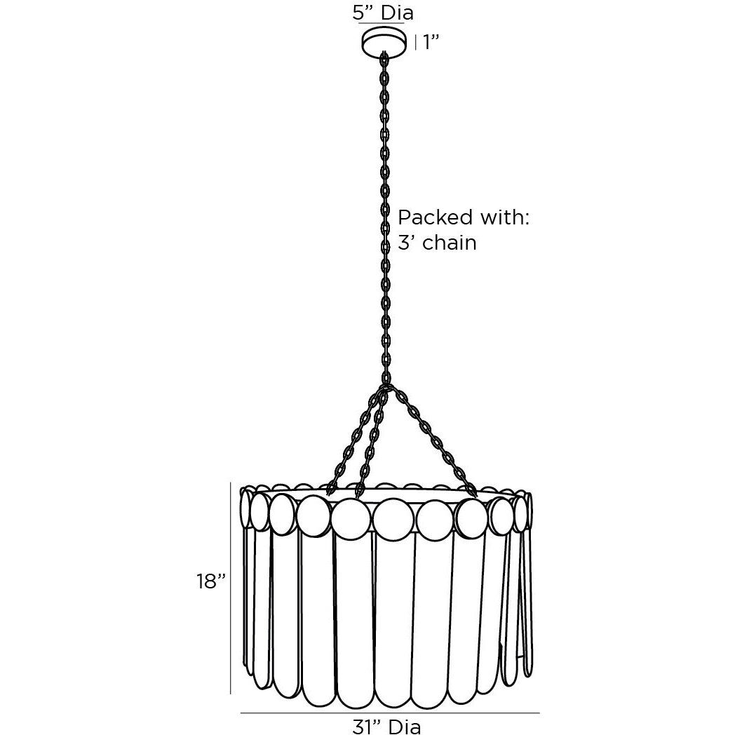 Roman 6 Light 31 inch Seedy Smoke Chandelier Ceiling Light