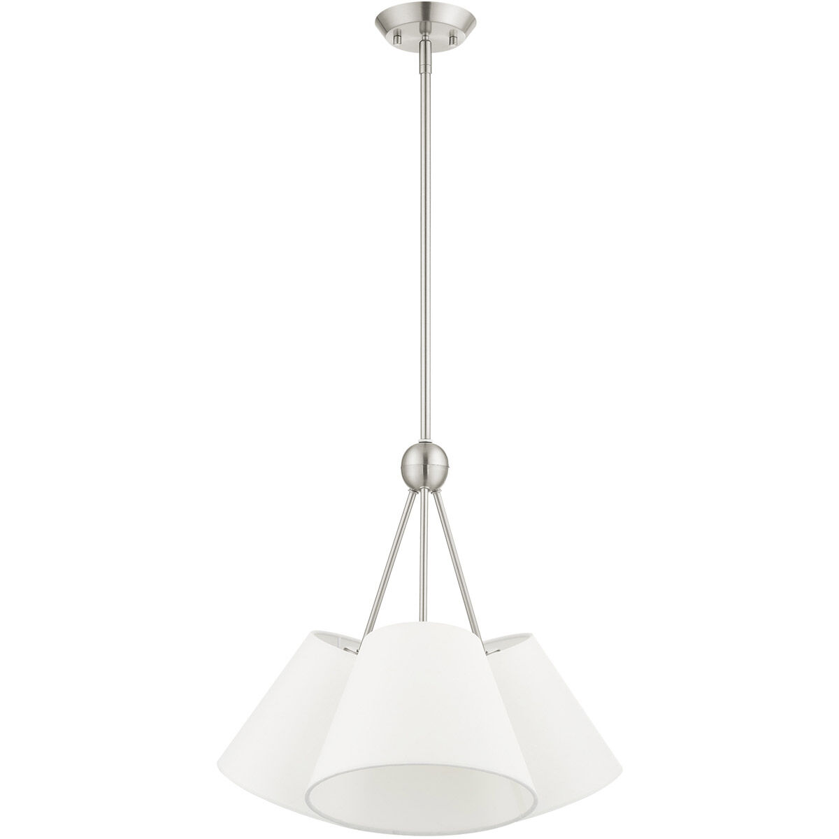Prato 3 Light 21 inch Brushed Nickel Chandelier Ceiling Light