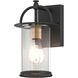 Stockwell 1 Light 12 inch Matt Black and Brass Exterior Wall Mount