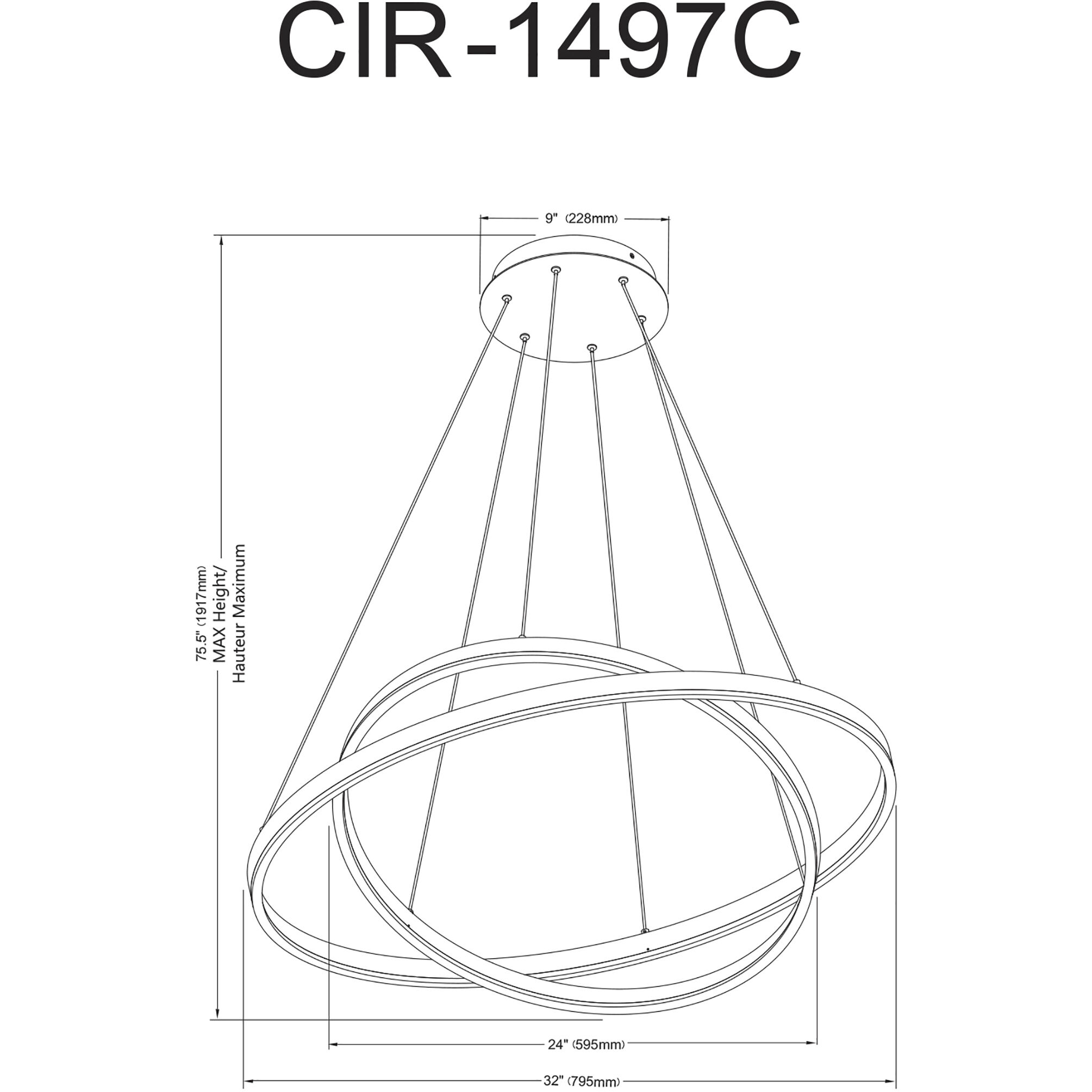 Circulo LED 29 inch Aged Brass Chandelier Ceiling Light