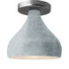 Radiance 1 Light 8.5 inch Brushed Nickel and Concrete Semi-Flush Ceiling Light