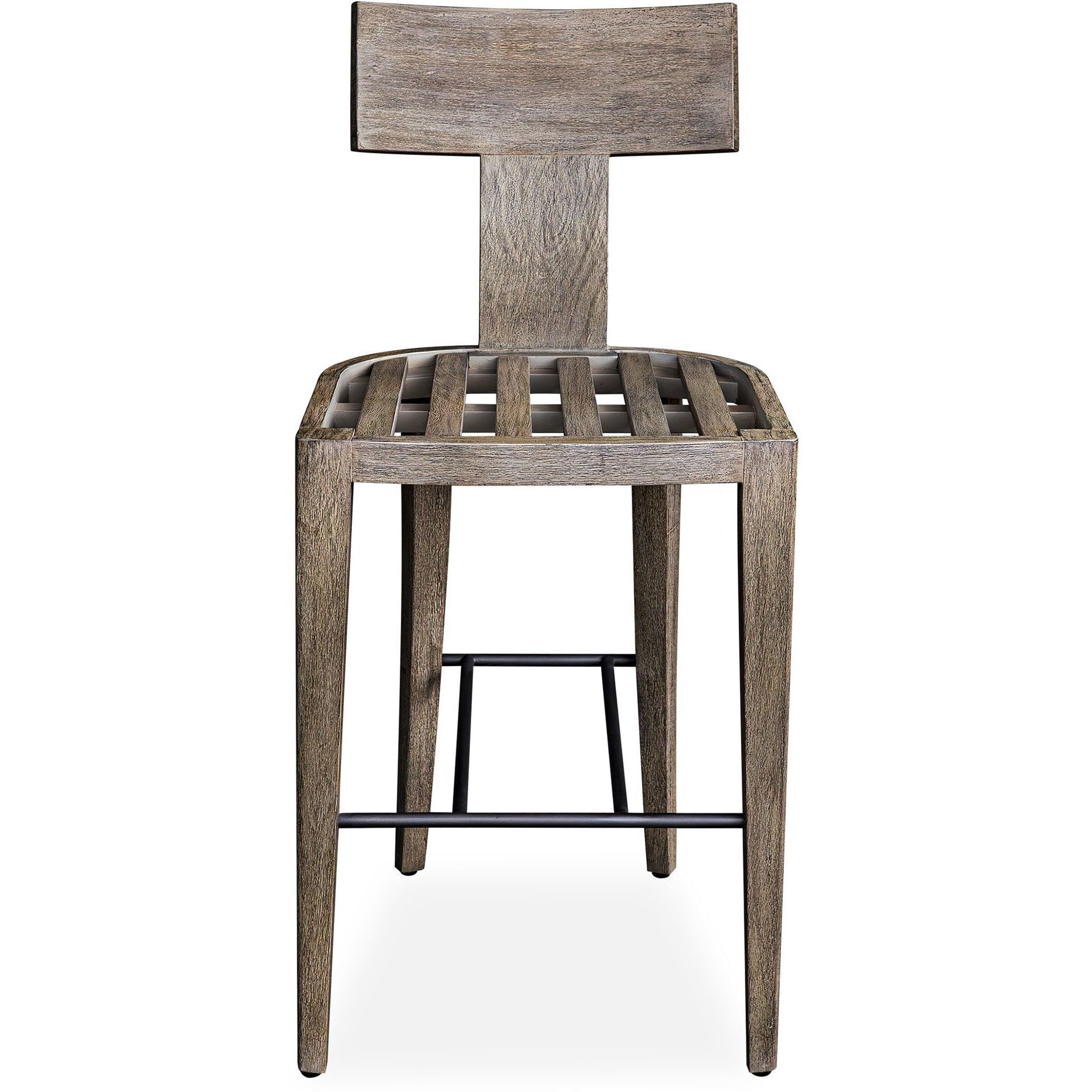 Cellini 43.5 inch Weathered Gray and Oyster White Outdoor Bar Stool