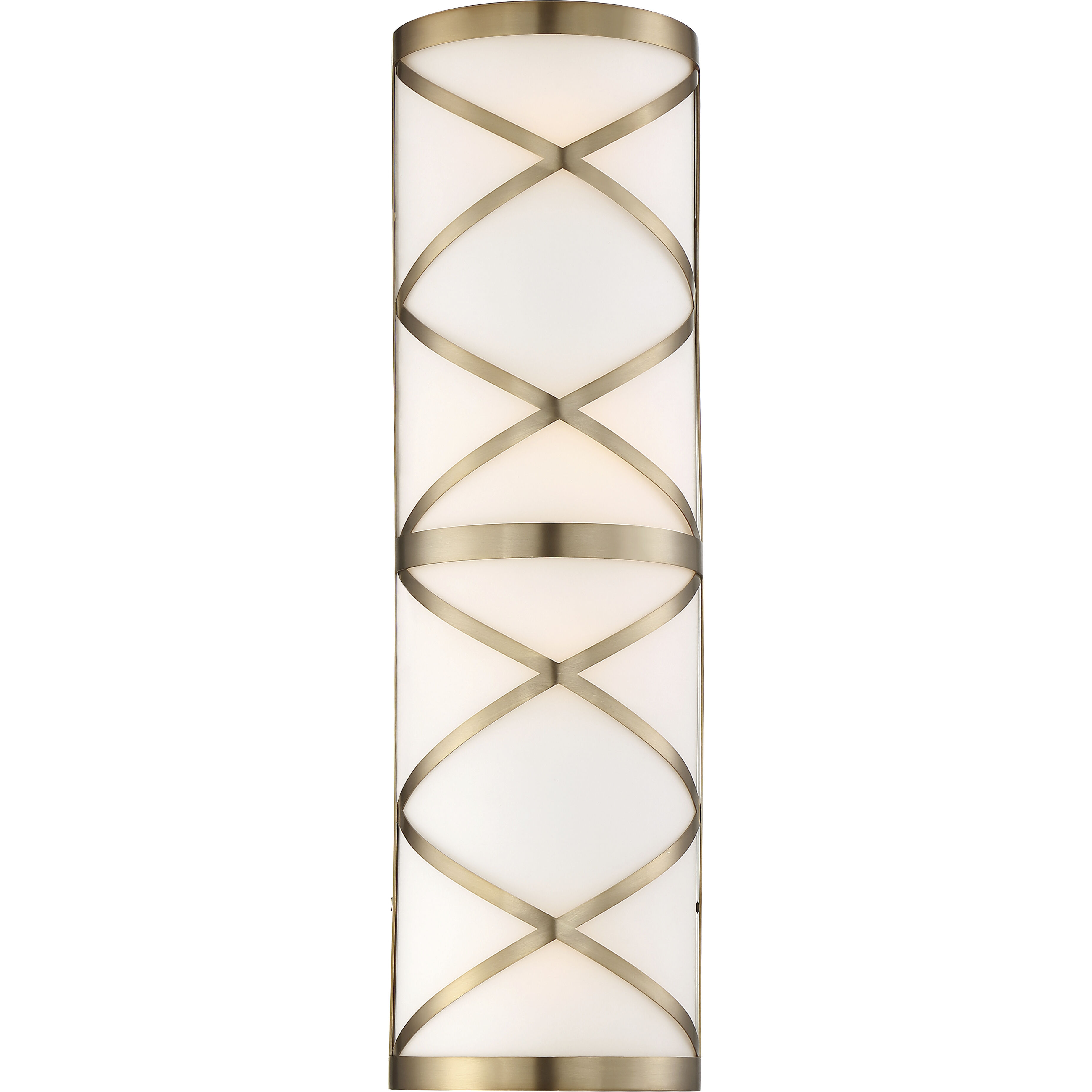 Sylph 4 Light 7 inch Burnished Brass and Satin White Vanity Light Wall Light