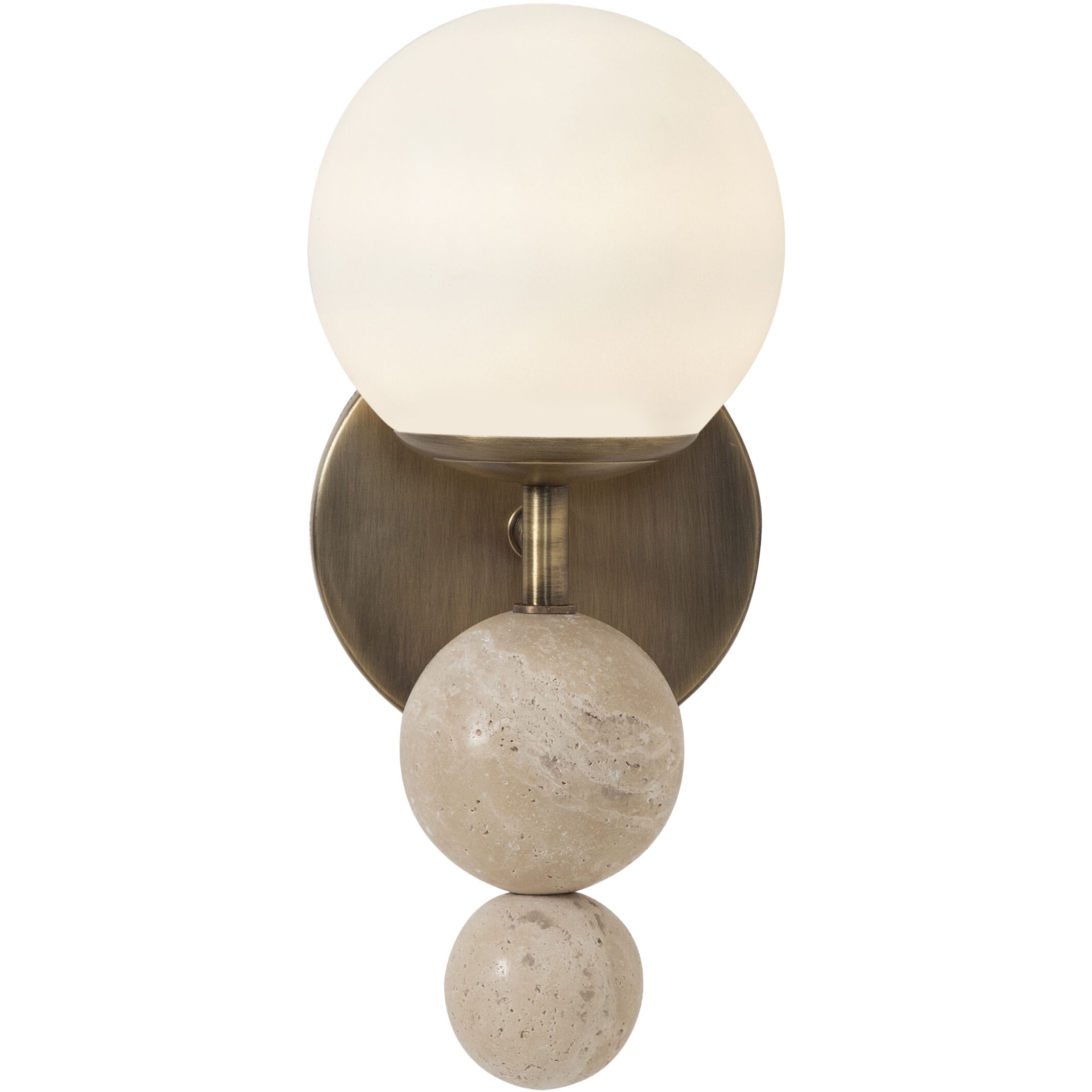 Celestia 1 Light 5 inch Matte Antique Brass and Beige Sconce Wall Light