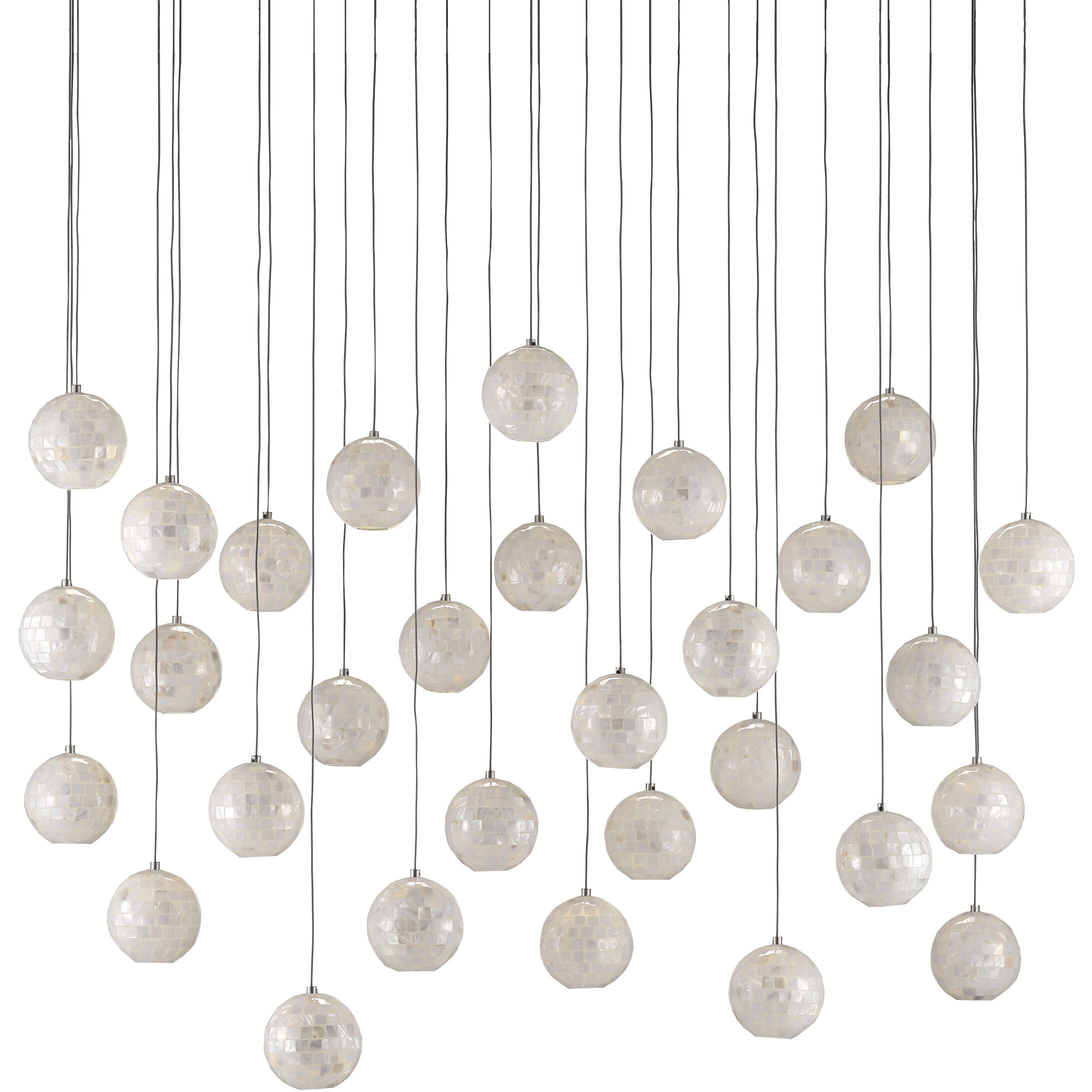 Finhorn 30 Light 54 inch Painted Silver/Pearl Multi-Drop Pendant Ceiling Light
