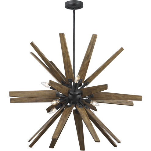 Sean Lavin Thorne 8 Light 36.75 inch Dark Weathered Zinc / Weathered Oak Chandelier Ceiling Light