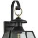 Olde Colony 3 Light 28 inch Black with Clear Outdoor Wall Sconce