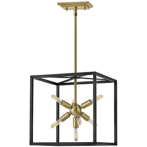 Lisa McDennon Aros 7 Light 13 inch Black with Warm Brass Indoor Pendant Ceiling Light, Convertible to Semi-Flush