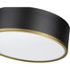 Arlo 3 Light 16 inch Matte Black and Rubbed Brass Flush Mount Ceiling Light