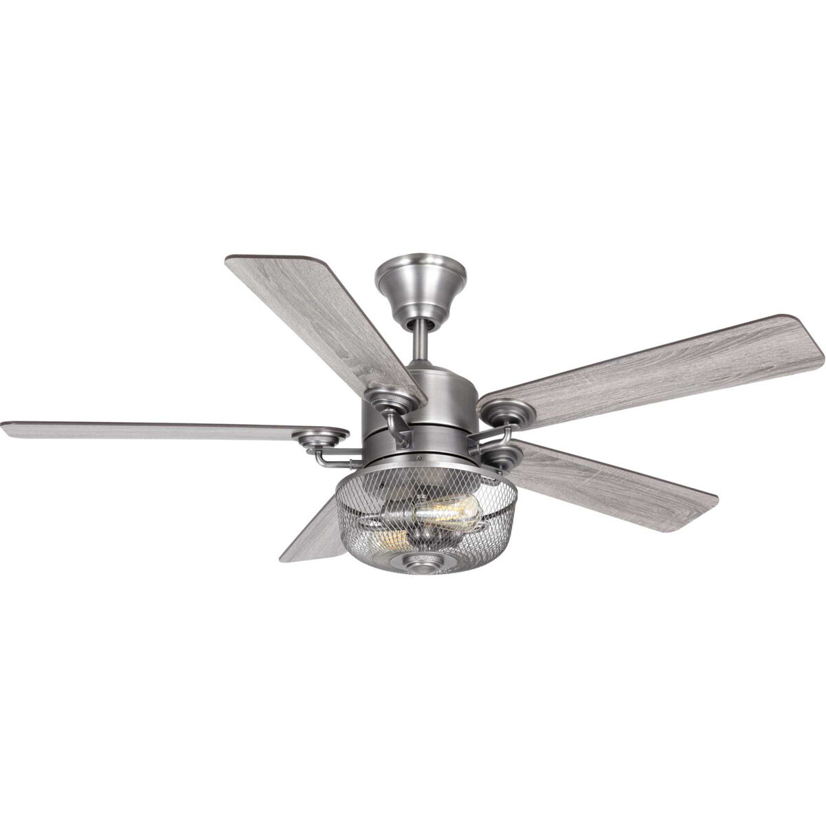 Greer 54 inch Antique Nickel with Walnut/Driftwood Blades Ceiling Fan