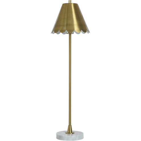 Daphne 36 inch 40 watt White Marble and Polished Brass Table Lamp Portable Light