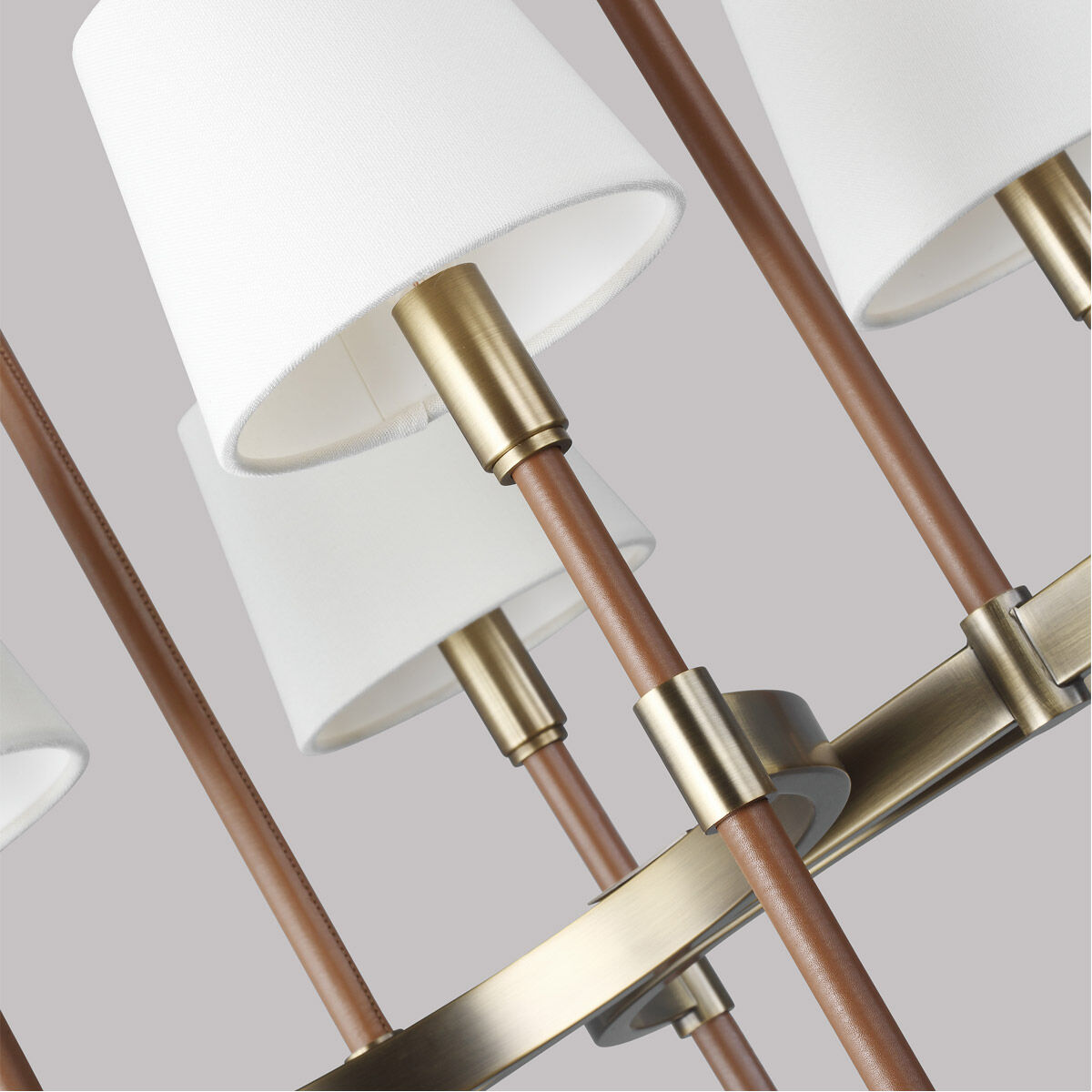 【安心発送】 LC1028TWB Lauren Ralph Lauren Katie Light Ceiling Chandelier Linear Leather Saddle  / Brass Worn Time inch 49 Light 8 トップス