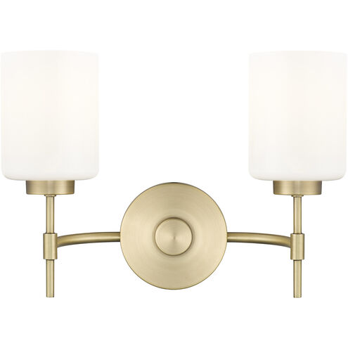 Keylee 2 Light 15.5 inch Vintage Brass Bathroom Vanity Light Wall Light