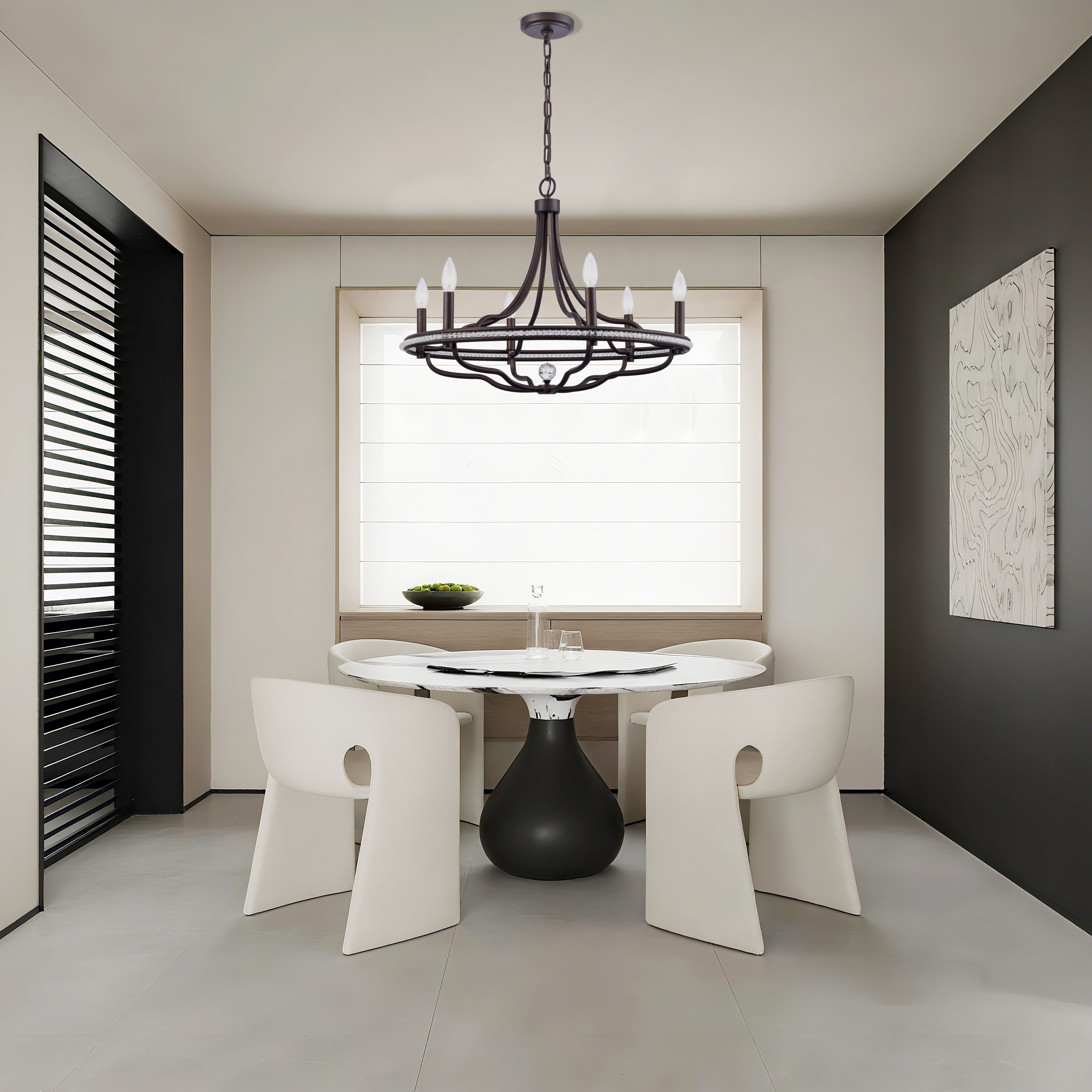 Tuscan 6 Light 26 inch Dark Bronze Chandelier Ceiling Light, Converts to Semi Flush