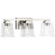 Gilmour 3 Light 20 inch Brushed Nickel Bath Vanity Wall Light