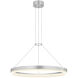 Corona LED 23.75 inch Bright Satin Aluminum Pendant Ceiling Light