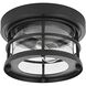 Carla 1 Light 10 inch Black Outdoor Flush Mount
