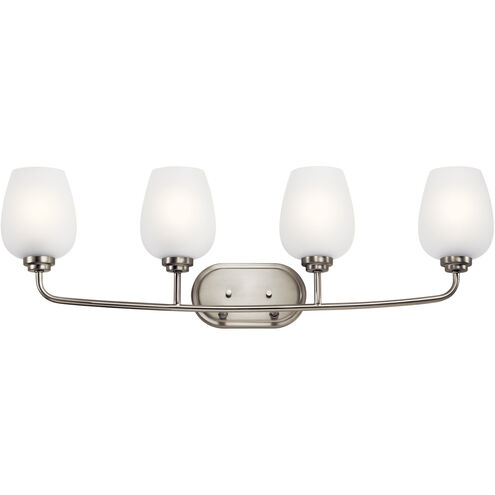 Valserrano 4 Light 34 inch Brushed Nickel Wall Mt Bath 4 Arm Wall Light