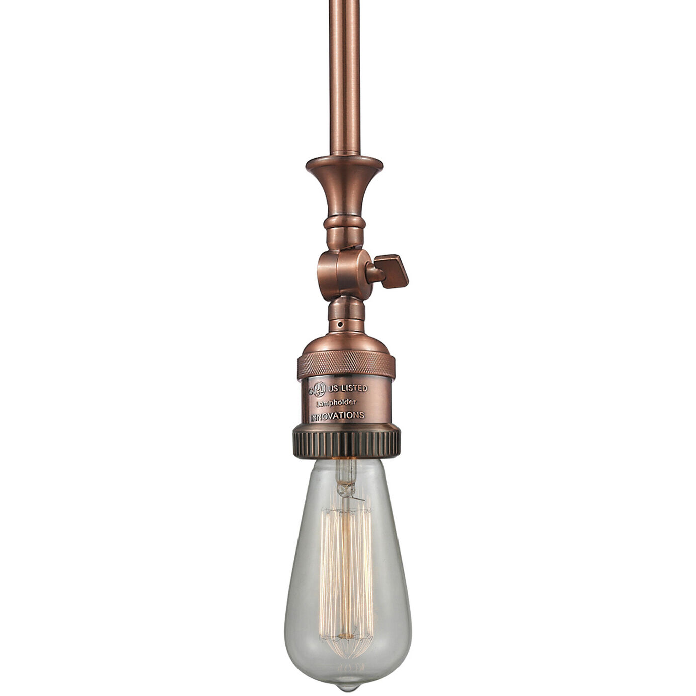 Franklin Restoration Bare Bulb LED 4 inch Antique Copper Mini Pendant Ceiling Light