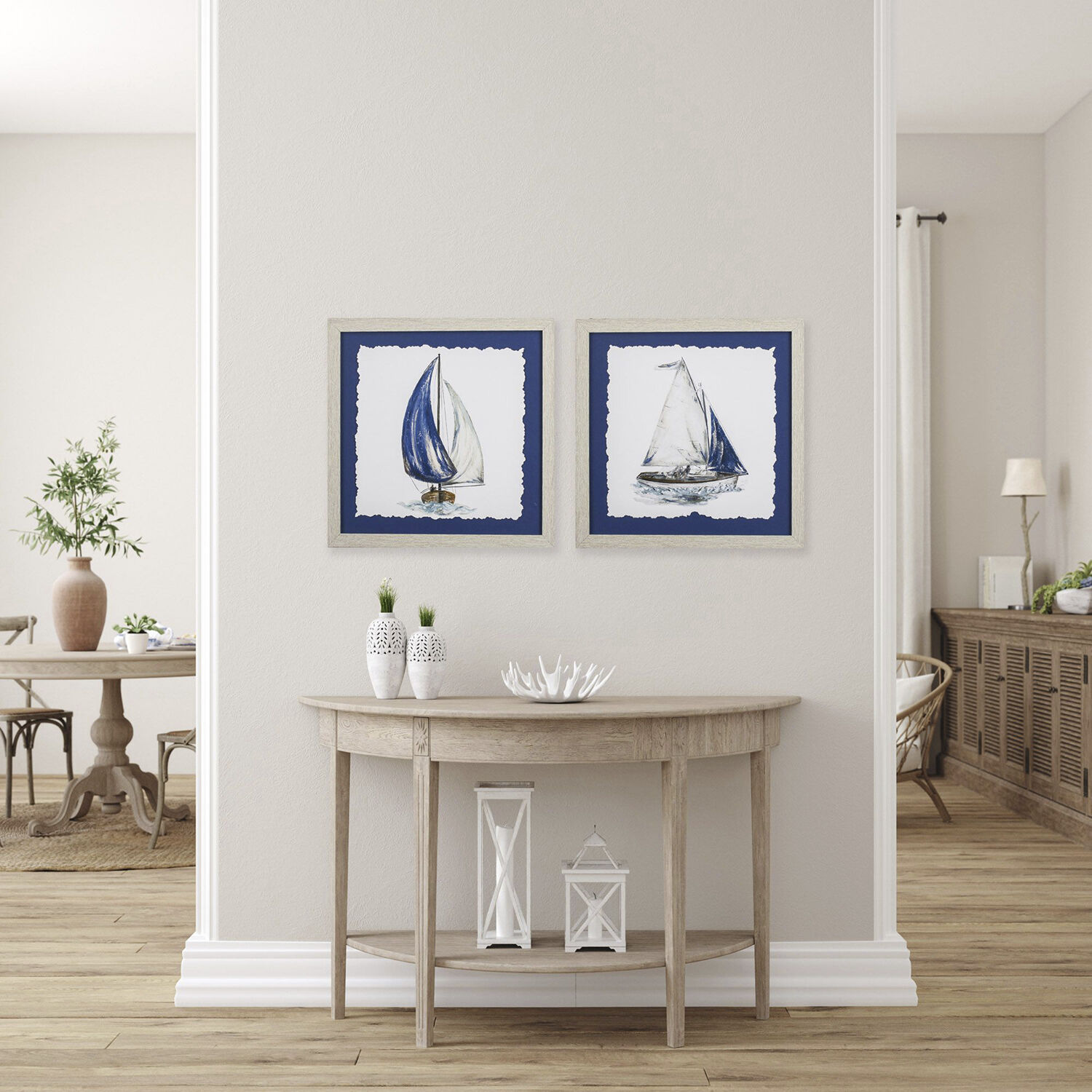 Waterside Blue and Brown Framed Art, Propac
