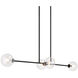 Novo 4 Light 13.25 inch Black Pendant Ceiling Light in Black and Clear