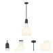 Amherst LED 11.75 inch Matte Black Mini Pendant Ceiling Light in Matte White Glass