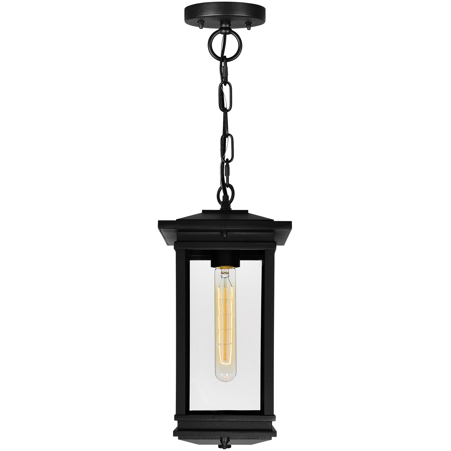Oakwood 1 Light 6.9 inch Black Outdoor Hanging Light
