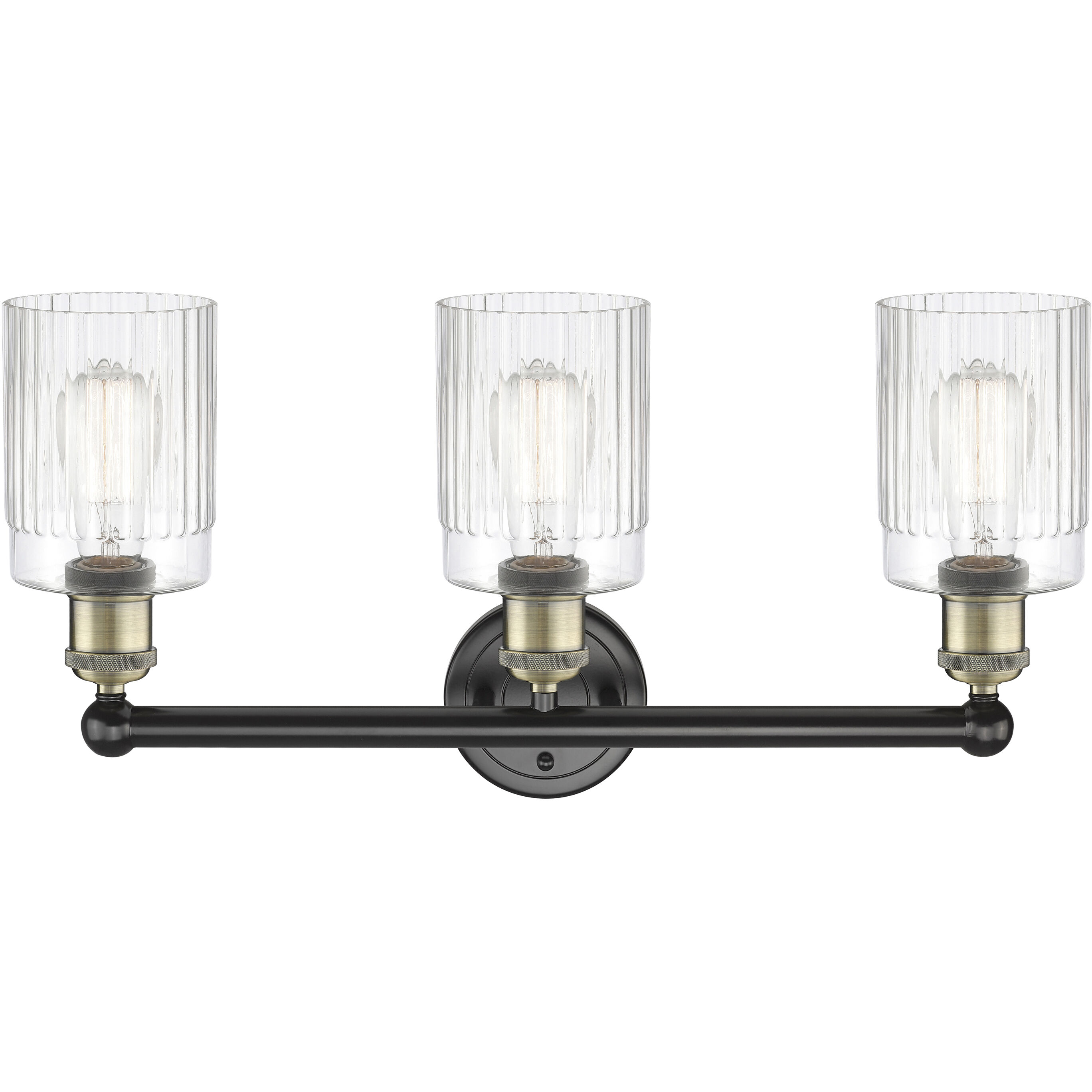 Hadley 3 Light 22.5 inch Black Antique Brass Bath Vanity Light Wall Light in Clear