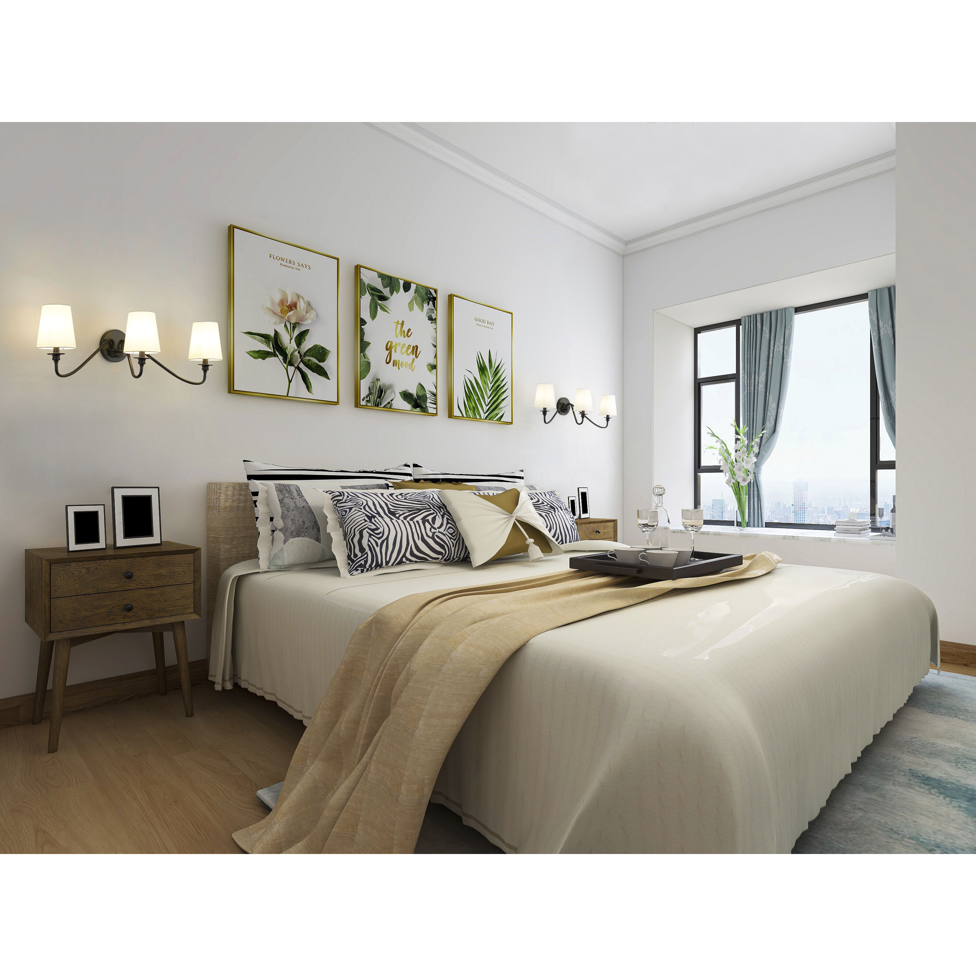 Gianna 3 Light 32 inch Matte Black Wall Sconce Wall Light