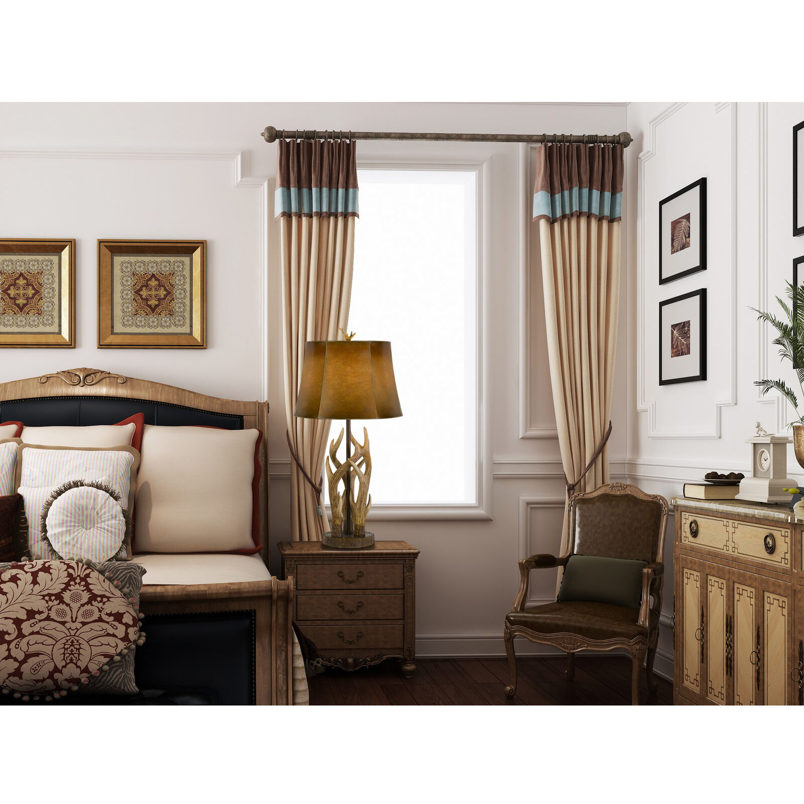 Darby 33 inch 150 watt Antler Table Lamp Portable Light