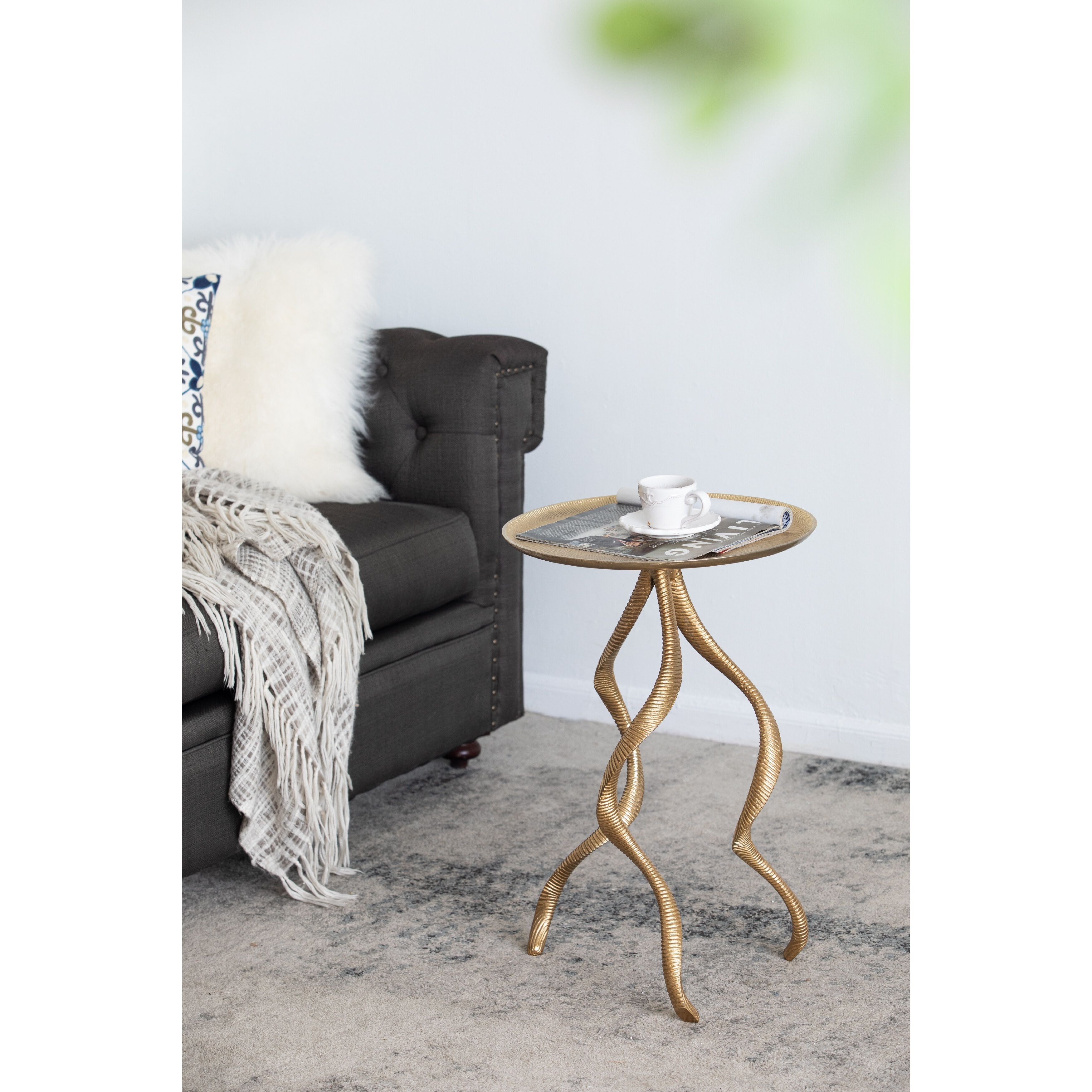 Antler 16.1 inch Gold Side Table