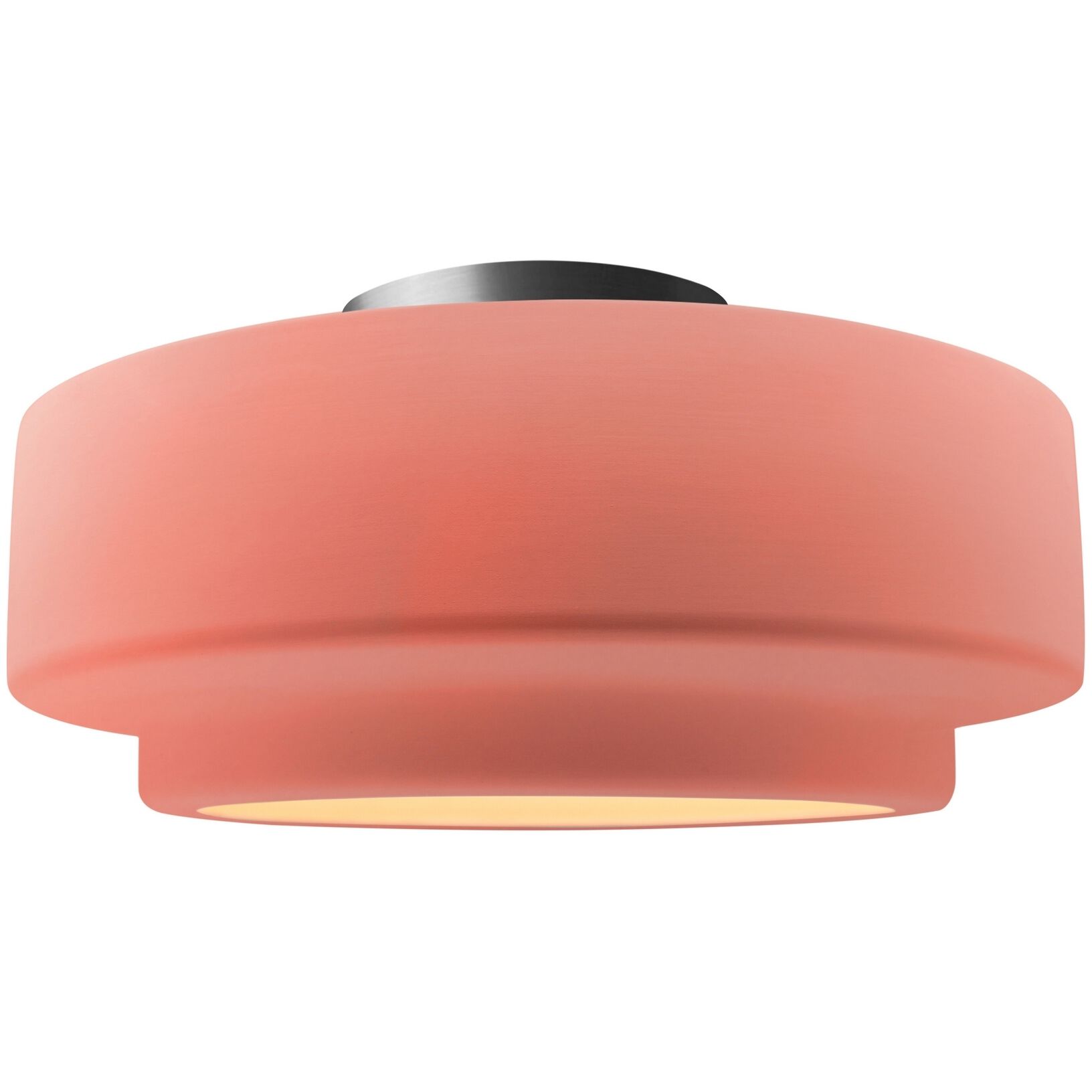 Radiance Collection - Tier 1 Light 12 inch Gloss Blush Semi-Flush Ceiling Light, Form+Finish+Function