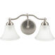 Soleil 2 Light 17.5 inch Brushed Nickel with White Vanity Light Wall Light