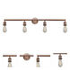 Franklin Restoration Bare Bulb 4 Light 42 inch Antique Copper Bath Vanity Light Wall Light