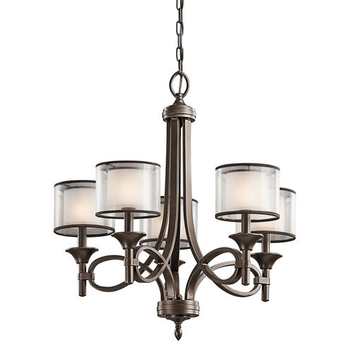 Lacey 5 Light 25 inch Mission Bronze Chandelier 1 Tier Medium Ceiling Light, 1 Tier Medium