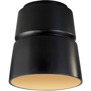 Radiance Collection 1 Light 7.5 inch Carbon Matte Black/Champagne Gold Outdoor Flush-Mount