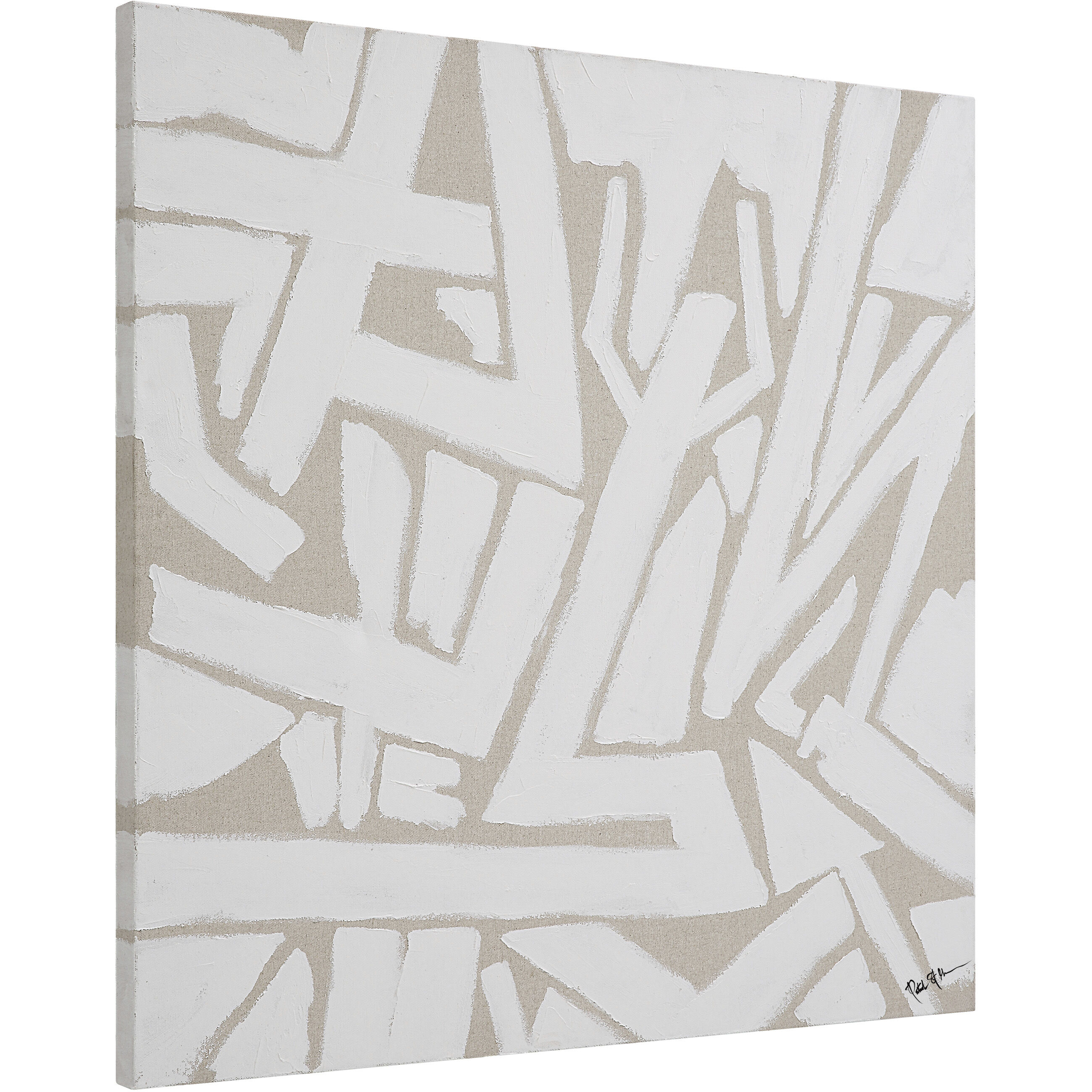 Bolzano White/Beige Canvas Art