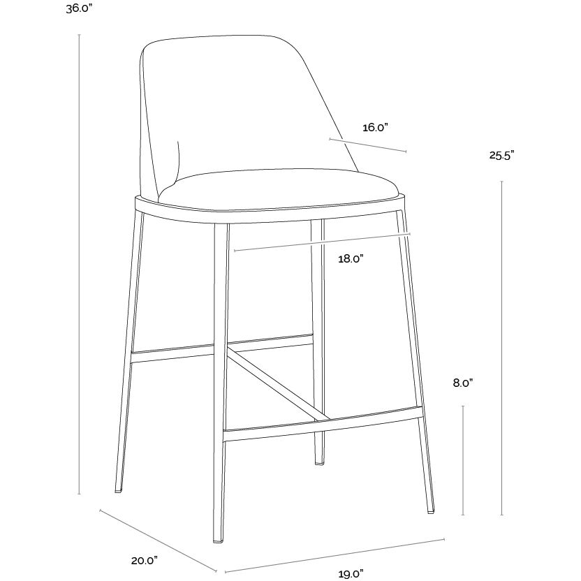 Dover 36 inch Napa Stone / Polo Club Stone Counter Stool